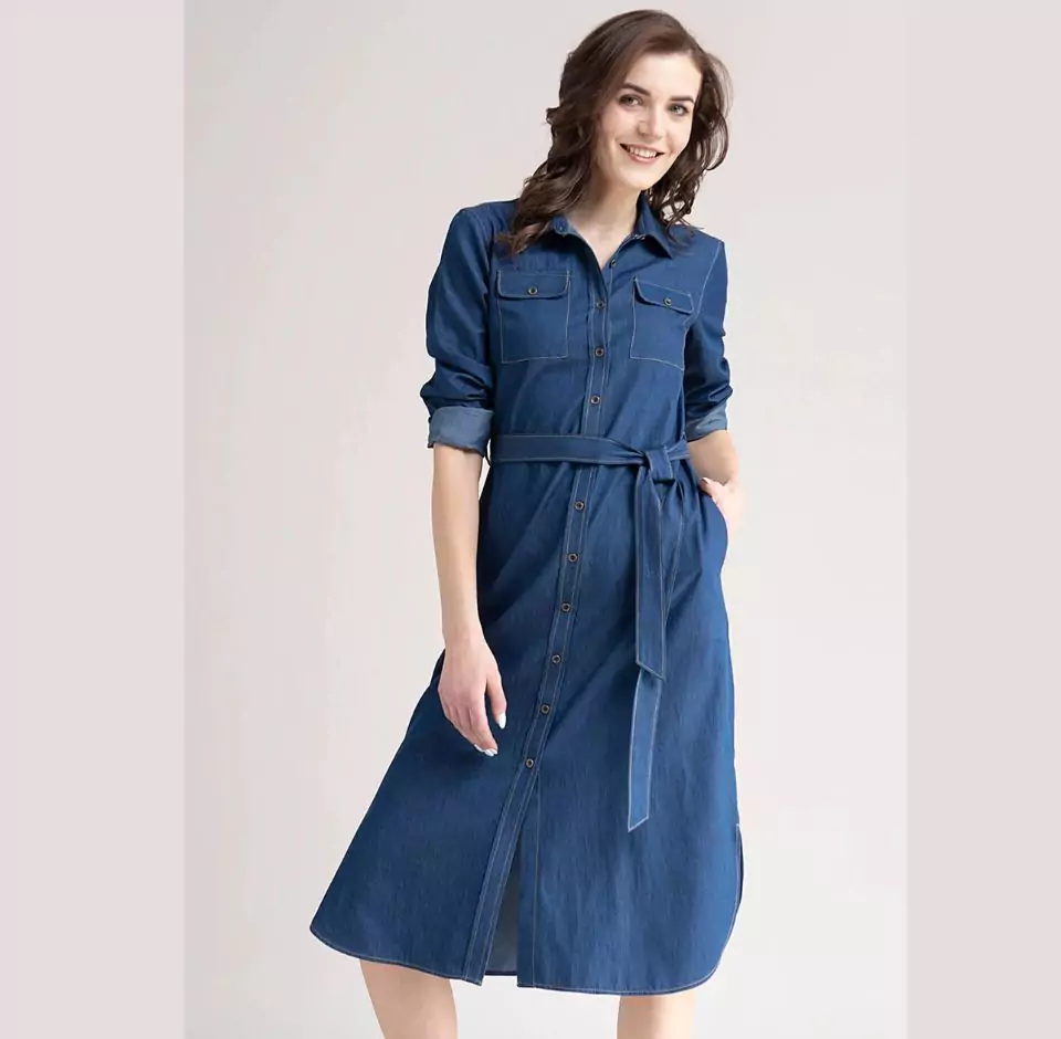 Navy denim dress