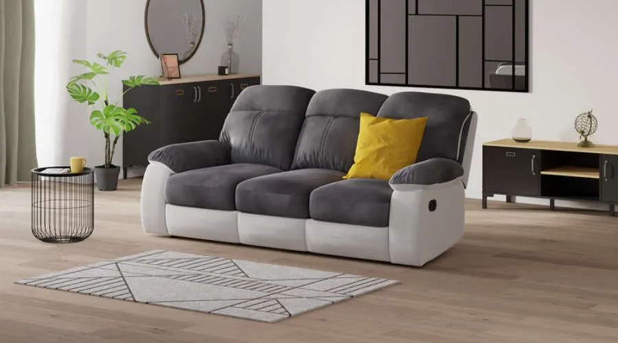 3-seater manual relaxation straight sofa