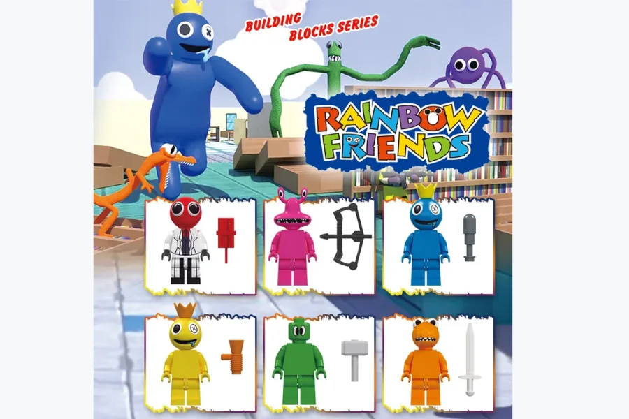 Rainbow Friends Building Blocks Anime Game Character Figure Set