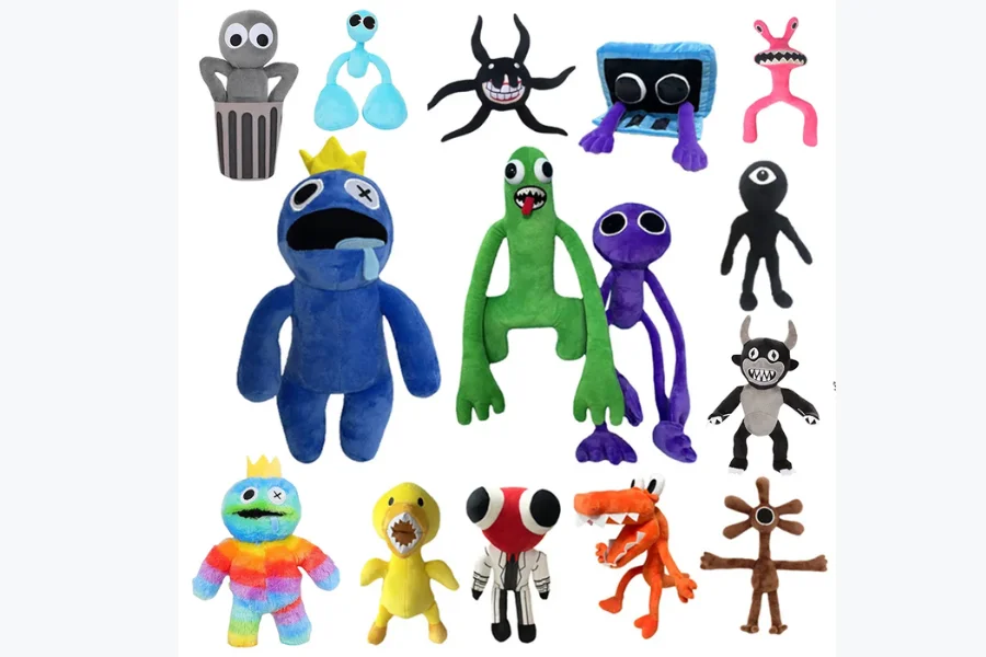 Rainbow Friends Plush Toy Doors Cartoon Game Character Doll Kawaii Blue Monster