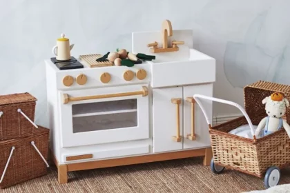 Wooden toy kitchen