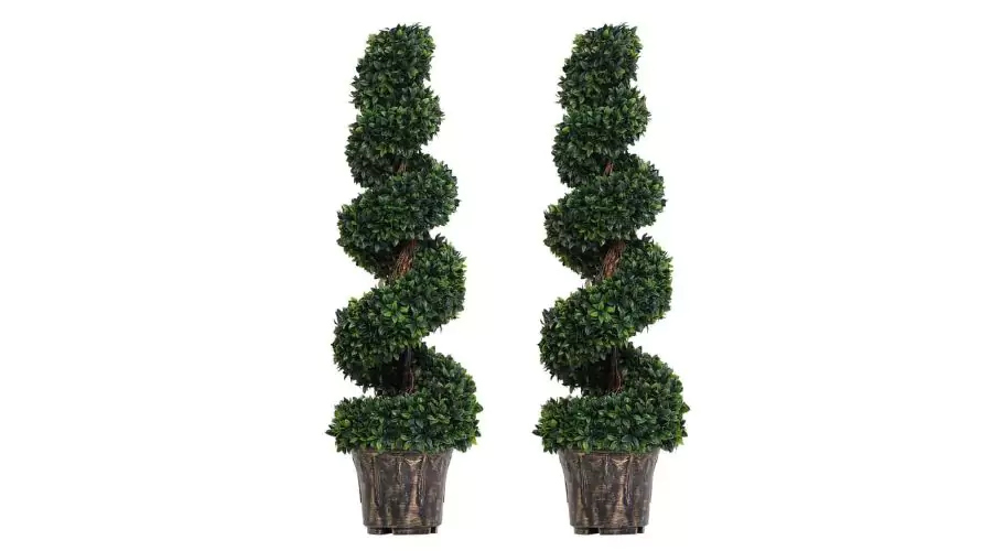 Outsunny 2 Pack Artificial Boxwood Spiral Tree