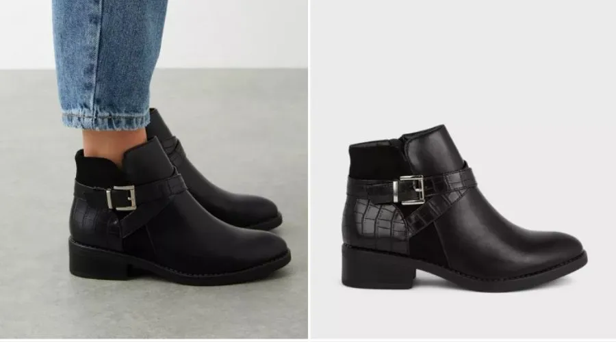 Maddy Cross Strap Ankle Boots