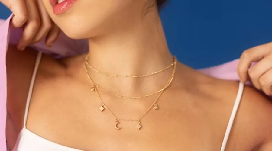 Gold necklace women's jewelry 