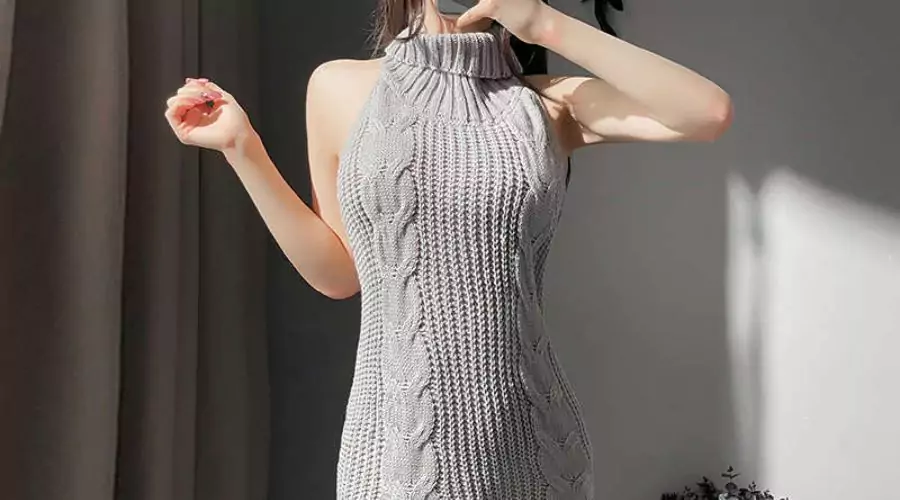 Japanese Knitted Sexy Backless Women Sweaters Long Virgin Killer Sweater