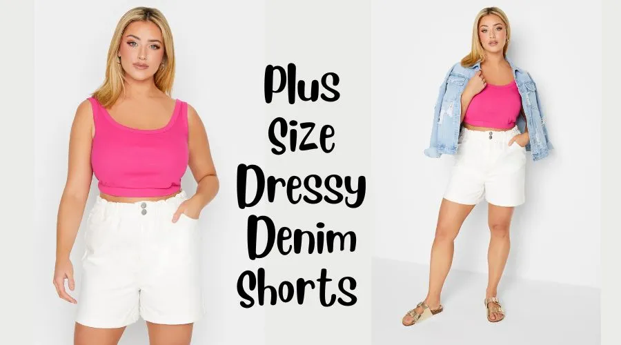 Plus Size Dressy Denim Shorts 