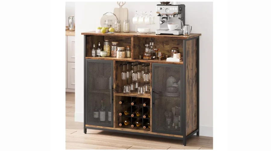 Coffee Bar Cabinet, Industrial Buffet Storage Cabinet 