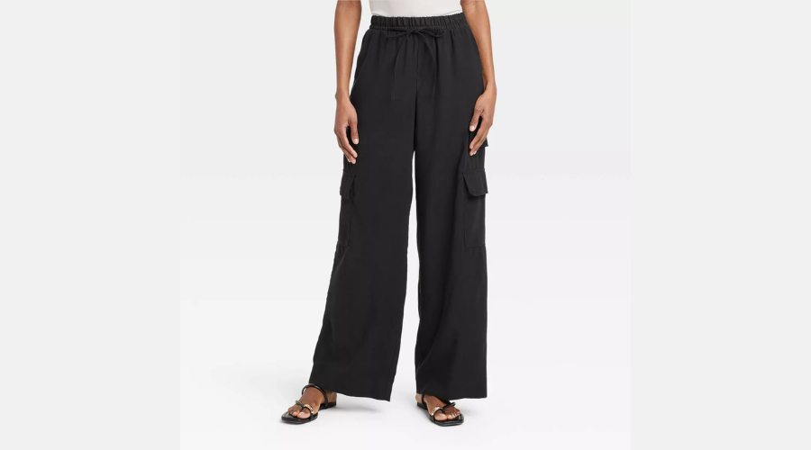High-Rise Wide Leg Cargo Pants - A New Day