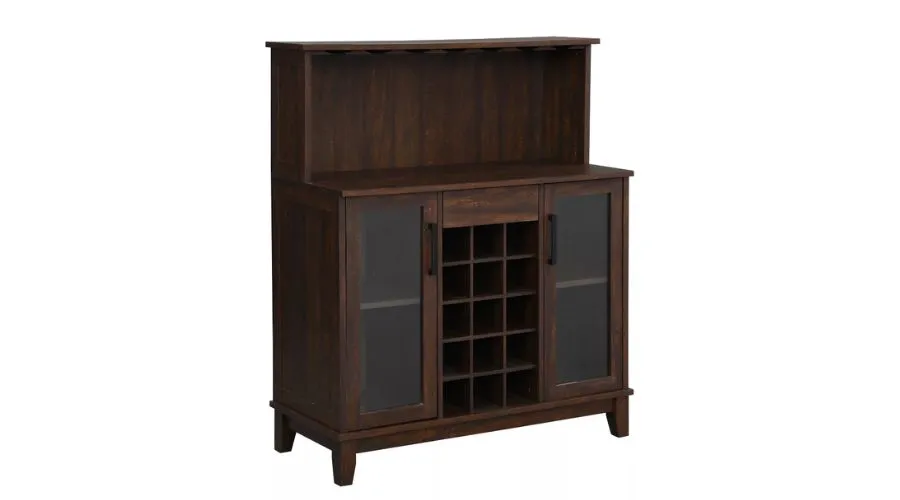 Wine Bar Cabinet with Glass Doors 