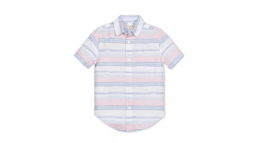 Boy’s Linen Short Sleeve Button Down Shirt | Thesinstyle