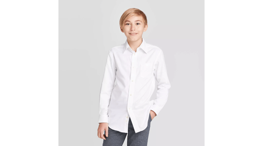 Boys' Long Sleeve Button-Down Shirt - Cat & Jack | Thesinstyle