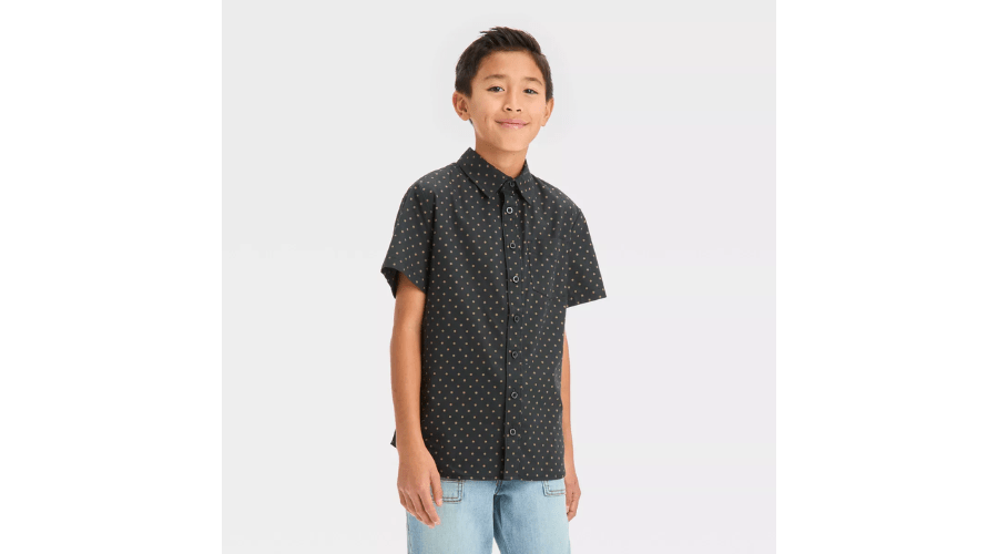 Boys' Woven Short Sleeve Button-Down Shirt | Thesinstyle