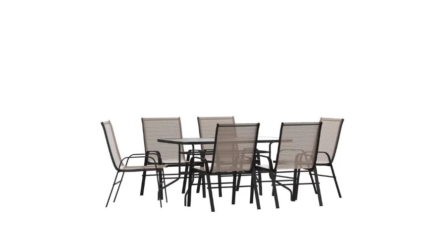 Flash Furniture 7 Piece Outdoor Patio Dining Set | Thesinstyle