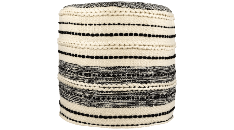 Northlight 18" Striped Outdoor Woven Pouf Ottoman | Thesinstyle