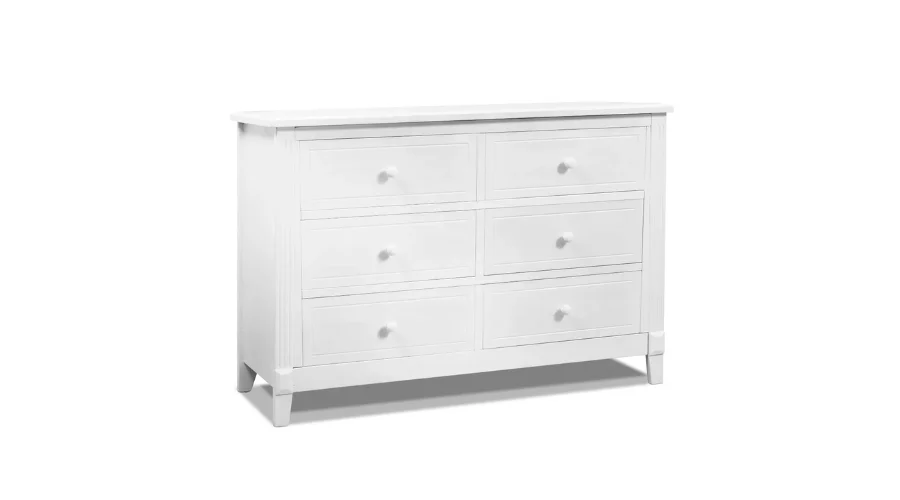Sorelle Berkley 6 Drawer Double Dresser - White | Thesinstyle