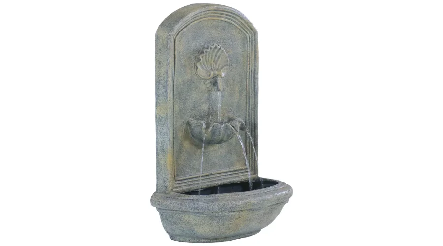 Sunnydaze Seaside Outdoor Wall-Mount Water Fountain | Thesinstyle