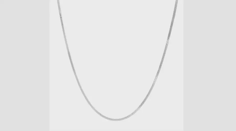 A New Day Silver- Sterling Silver Herringbone Chain Necklace 