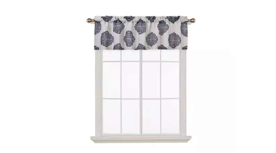 Medallion Print Linen Blend Short Kitchen Curtains Bathroom Window Curtains 