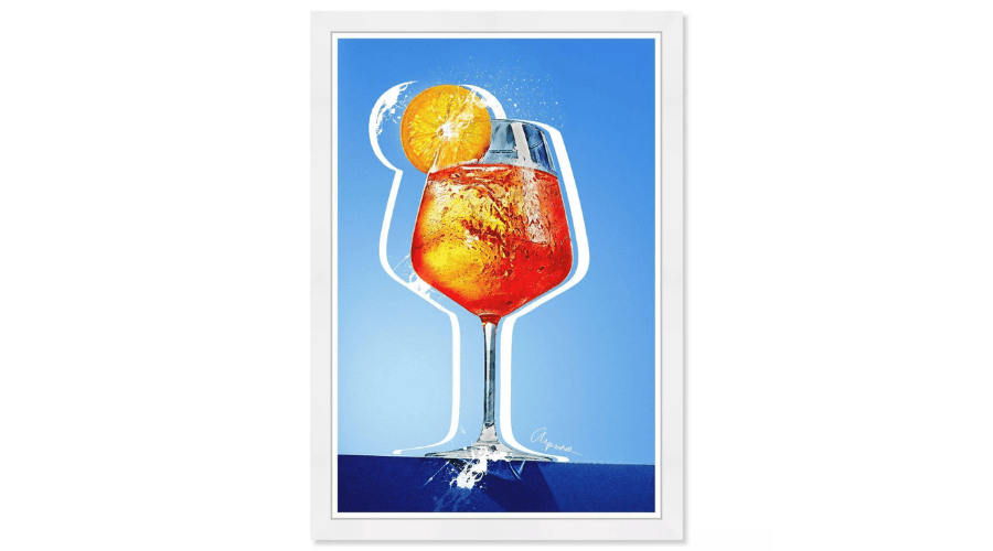 15" x 21" Aperol Italian Kitchen Cocktail Framed Wall Art Print Blue - Wynwood Studio | Thesinstyle