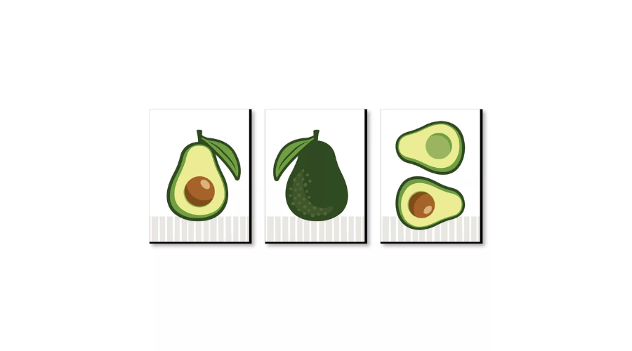 Big Dot of Happiness Hello Avocado - Kitchen Wall Art and Restaurant Decorations - 7.5 x 10 inches - Set of 3 Prints | Thesinstyle
