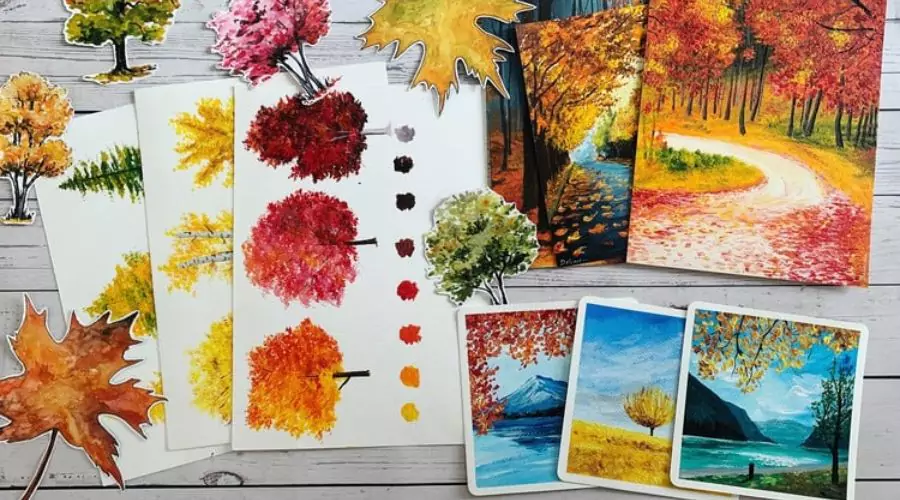 15 Days Autumn Trees & Landscape Painting 