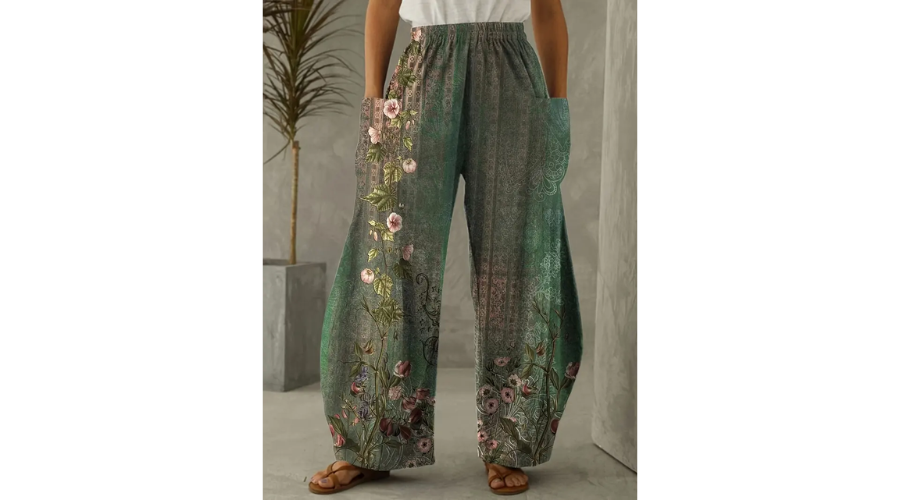 Versatile Floral Print Women’s Pants