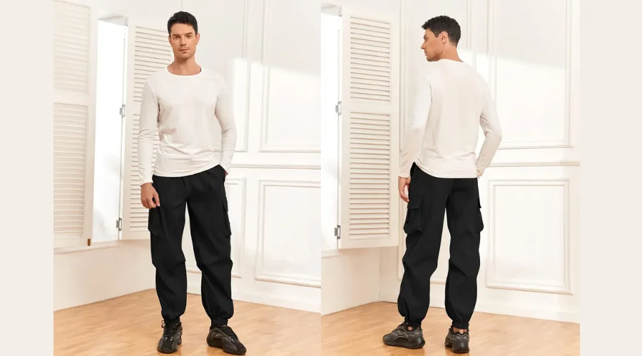 Zaful Men’s Parachute Cargo Pants in Loose Fit