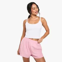 _Cotton Pinstripe Pyjama Short