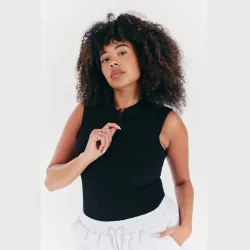 _In The Style Black Built In Bra Sculpt & Control Zip Front Bodysuit