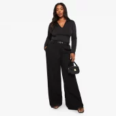 Plus Sculpt Collared Plunge Bodysuit
